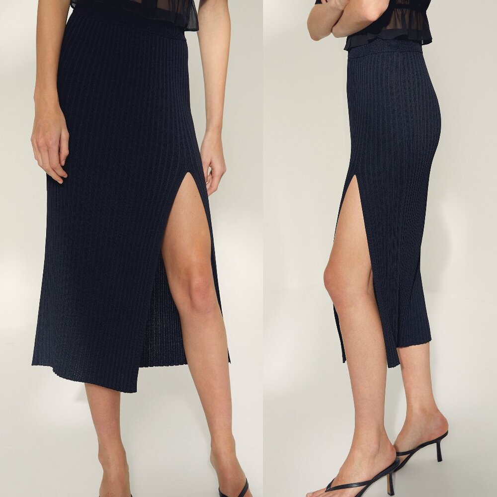 ARITZIA Wilfred Knit Slit Skirt Black Small